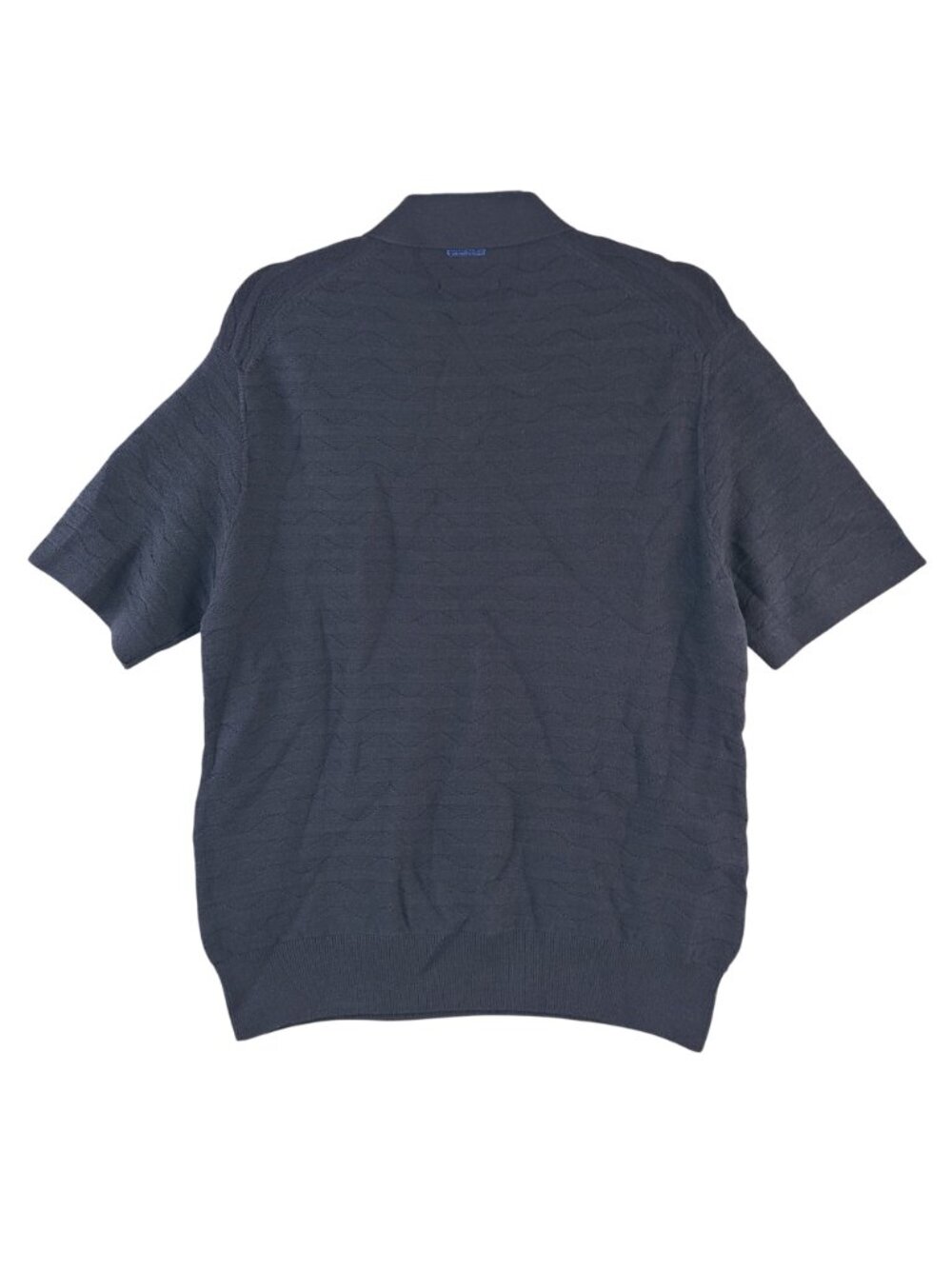 NEW Sheep Inc. Pacific Blue Wave Textured Polo Shirt 100% Merino Wool Sz M - Picture 8 of 8